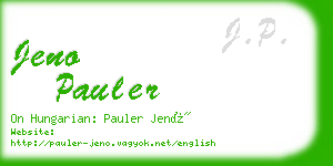 jeno pauler business card